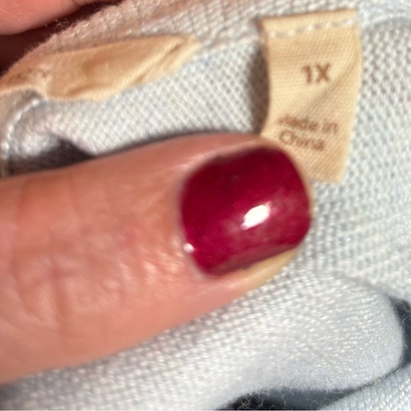 Soft Surroundings Tunic Sweater Size 1X Light Blue Ribbed Hem Layered Look - Picture 6 of 7